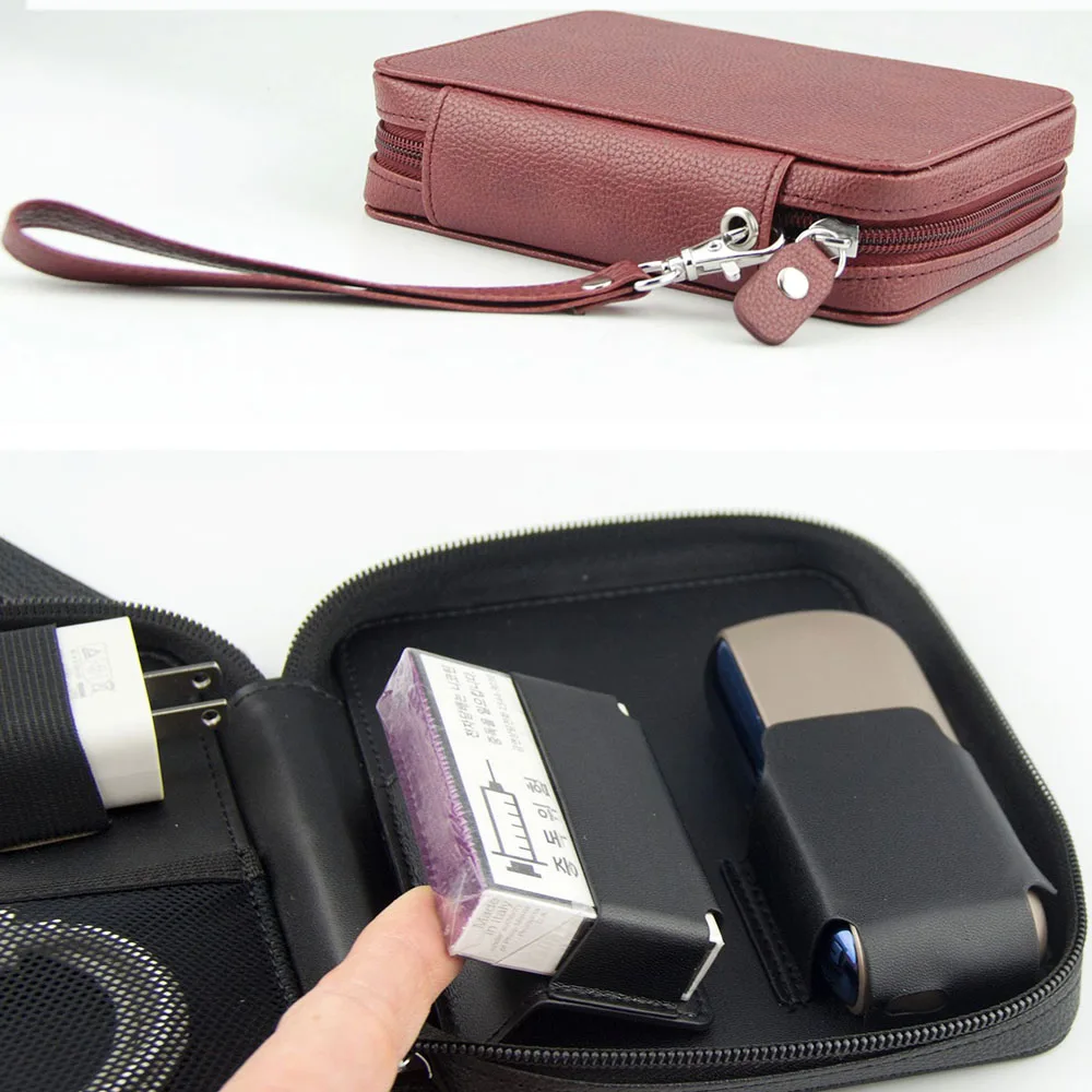 Black Brown Leather Pouch for iqos 3 Duo Case Accessories Protection Cover For Iqos Iluma Prime Cigarette Case