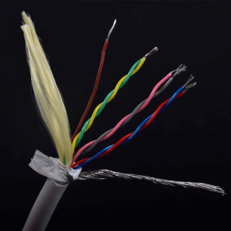 30 AWG 7 Conductor Shielded Cable 3 Twisted Pair Plus 1 Single Wire TPU Jacket 4.1OD
