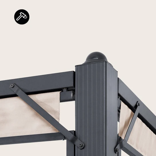 YASN 3x6M Aluminum Roof Pergola High Quality Curtain Outdoor Blackout Motorized Zip Track Zipper Roller Blinds