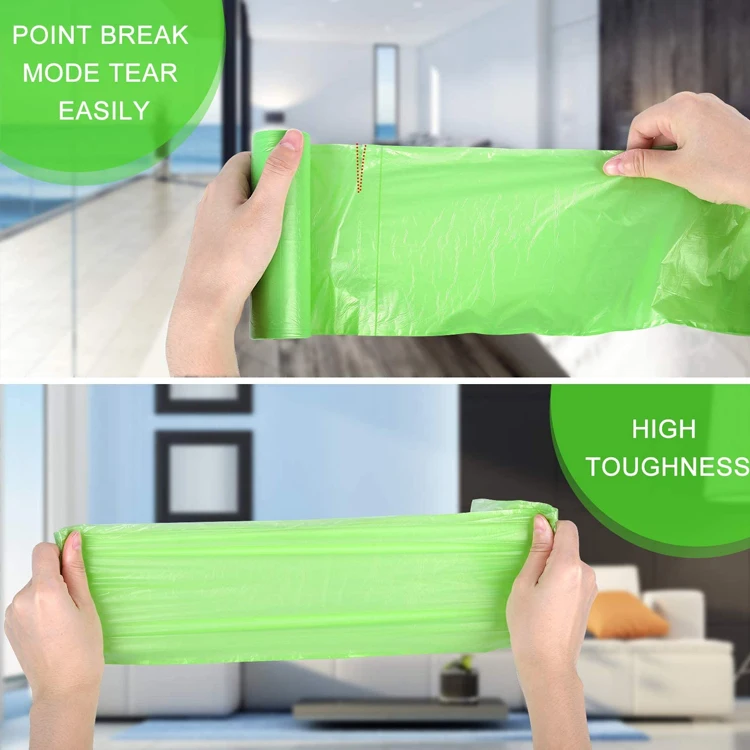 Wholesale Compostable Biodegrad Ecological Eco Friendly Degradable Garbage Rubbish Plastic 60 55 33 30 13 Gallon Trash Bag Roll