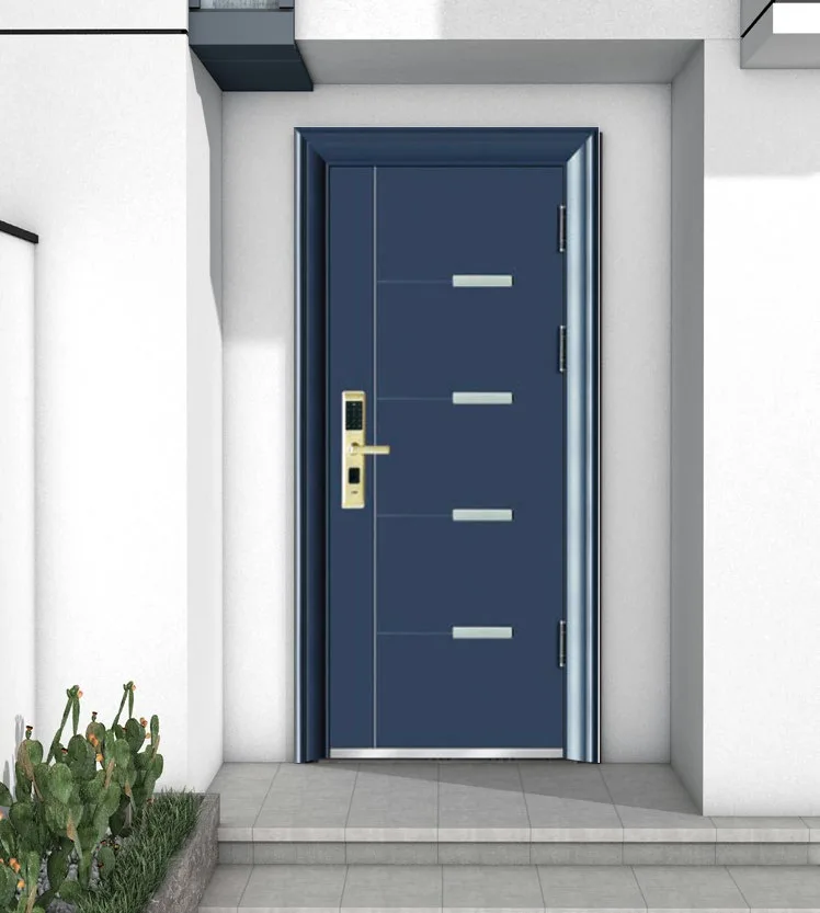 Cheap Price Security Steel Metal Door Bullet Proof Main Entrance Front Entry Doors for House with smart lock