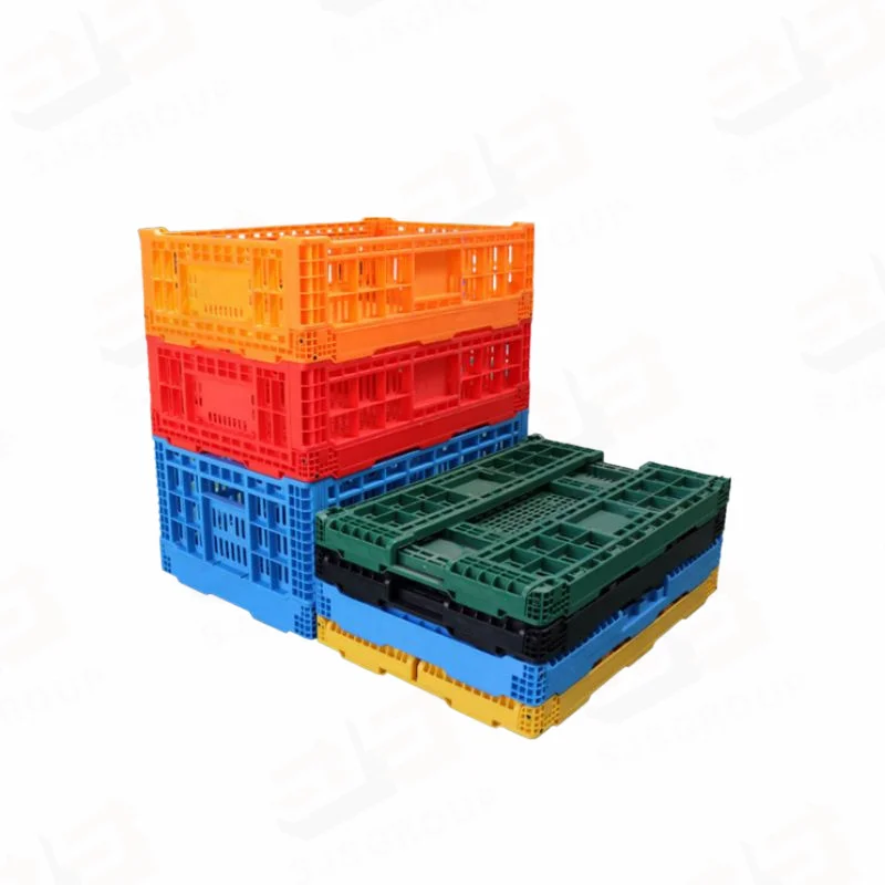 Plastic Crates Collapsible Plastic Storage Fruit Foldable Transport Basket Bins Crate with Holes plastic crates for Food