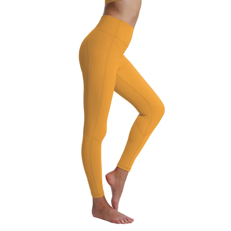 Wholesale  strong colored  Breathable ribbed pants  High Waist Gym Sports Yoga Leggings for women
