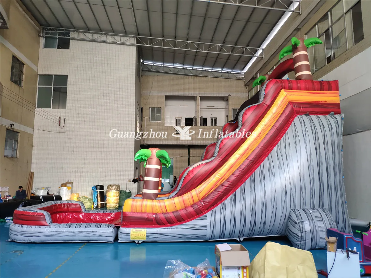 High Quality Outdoor Giant Red Coconut Water Slide Commercial Grade Giant Cheap Inflatable Water Slide With Swimming Pool