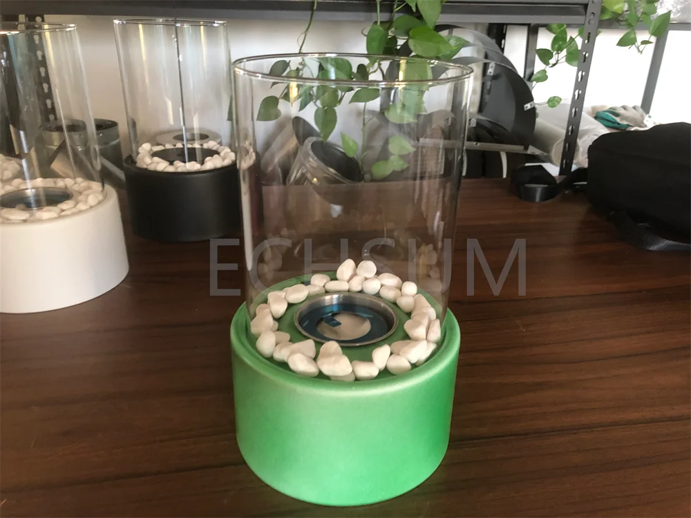 Portable fireplace round glass Furniture accessories winter gift Tabletop fireplace ethanol , Automatic Bioethanol Fireplace