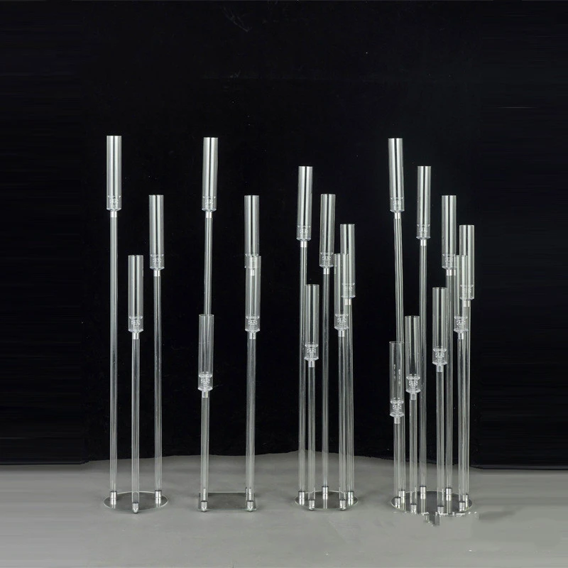 Clear Acrylic Candle Holders Candles Sticks Candlesticks Bougeoir Floor Candle Stands Candelabrum Candelabra