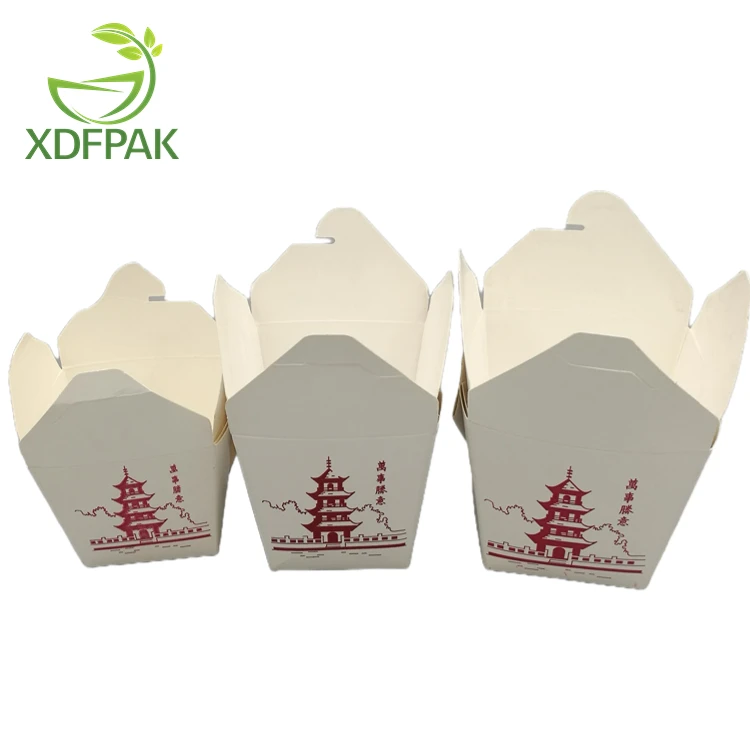Factory chinese price fast food packaging paper take out boxes wholesale with custom print
