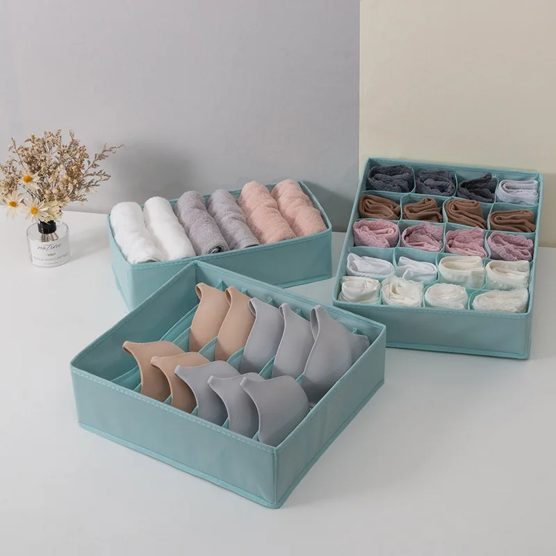 
GS047 New Arrival 3pcs Set High Quality Fabric Bras Socks Underwear Cloth Divided Organizer Storage Boxes 