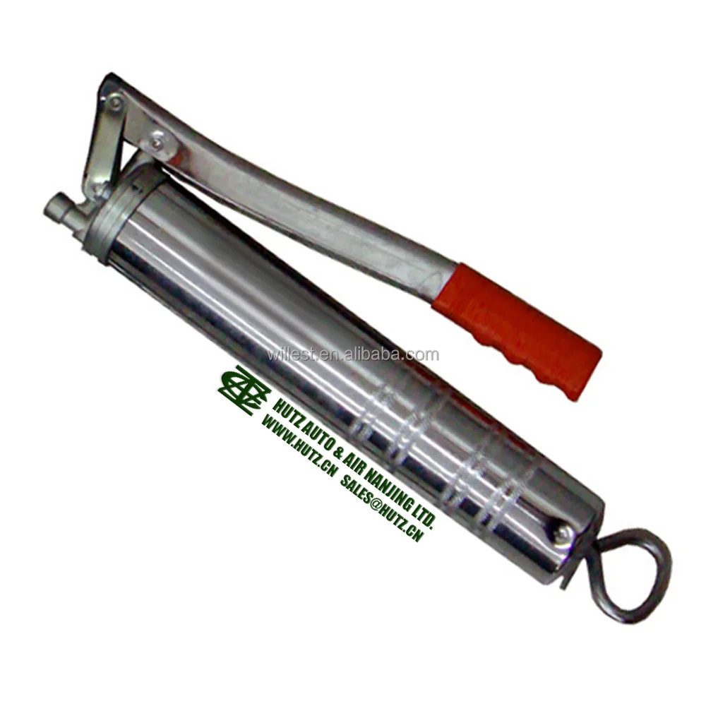 Lubricating grease tube injector gun dispenser HUTZ 600 ml manual lever action grease pump GG600G15B portable hand grease gun