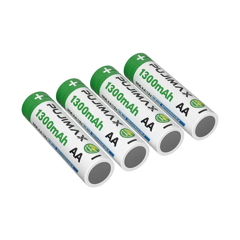 PUJIMAX High Quality 1300Mah AA Battery Pack AA Rechargeable Battery 1.2V Ni-Mh Batteries For Fingerprint Lock Wireless Mouse