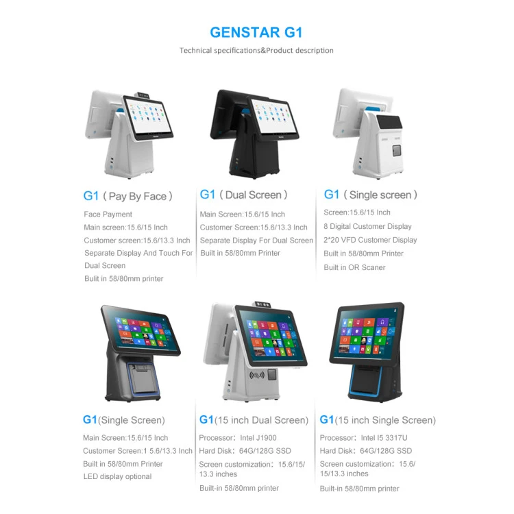 Hot Sell 15 Inch Pos System Android Pos Machine Capacitive Touch Screen With 58mm Thermal Printer