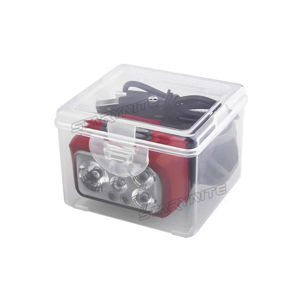 STARYNITE Dual Power 350 Lumens Led Headlamp Rechargeable with 1100mAh Lithium Battery Pack or Powered by 3*AAA Batteries