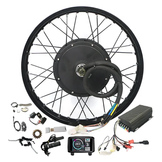 3000w Electric Motorcycle 150mm QS205 72V 3000W E-bike Rear Motor Wheel Kit with Sabvoton 80A Controller