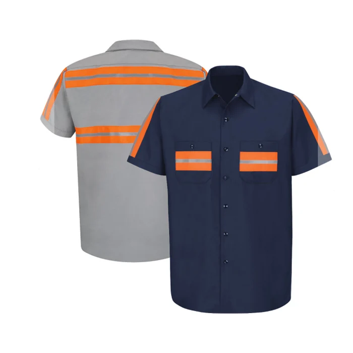 Reflective Mechanic Industrial Working Shirt with Reflective Tapes