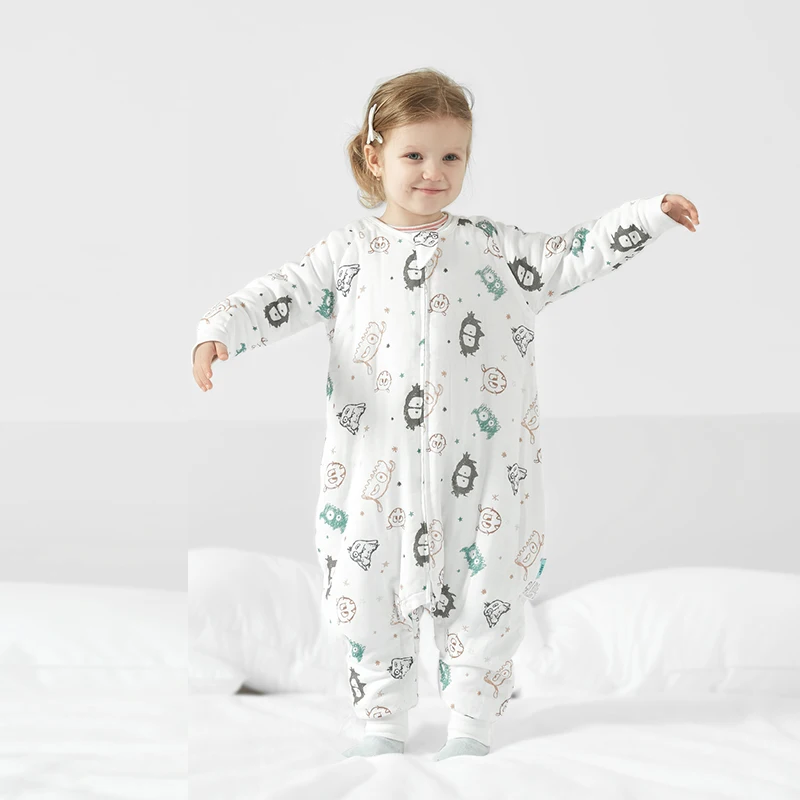 Babygreat Baby Sleeping Bag Wearable Blanket with Legs Separate legs design Long sleeve DuPont cotton Sleeping Sack all seasons