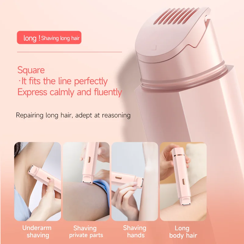 Home use painless double blades washable rechargeable safe scratch free hair remover for whole body