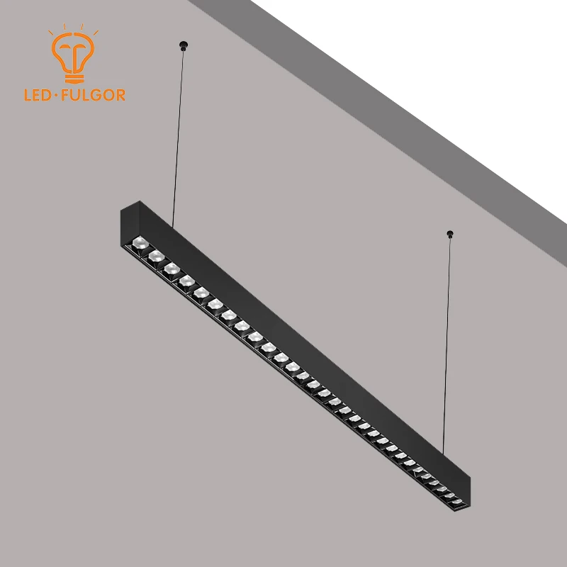 5 year Warranty Optics Lens Anti glare 1.2m Modern suspended mounted LED office Linear lighting