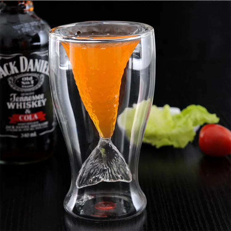 150ml Handcraft Heat and Cold Resistant Double Layer Glass Cup for Champagne Flutes