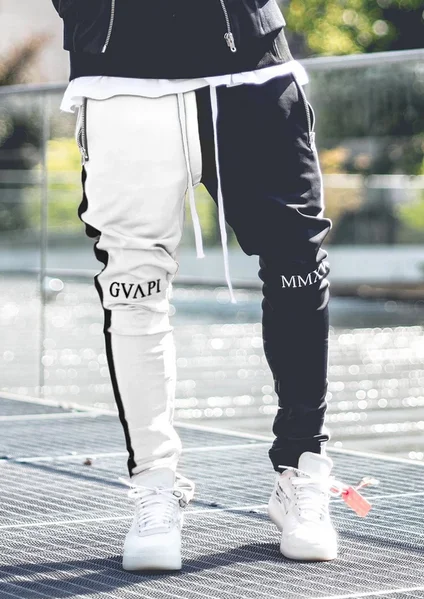 Штаны мужские с боковыми полосками, уличная одежда, пуговицы на щиколотке, тренировочные штаны с индивидуальным дизайном