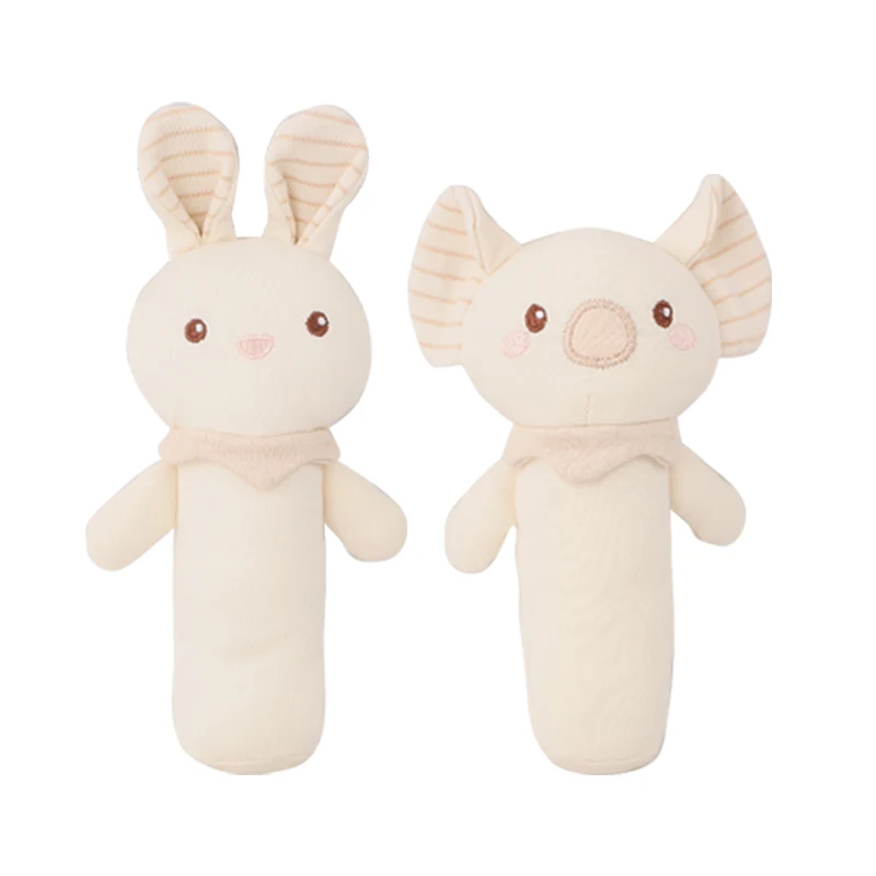 Newborn Infant Animal Shape Rattle Stick Soft Plush Rabbit Elephant Stuffed Toys Baby Rattle Toy