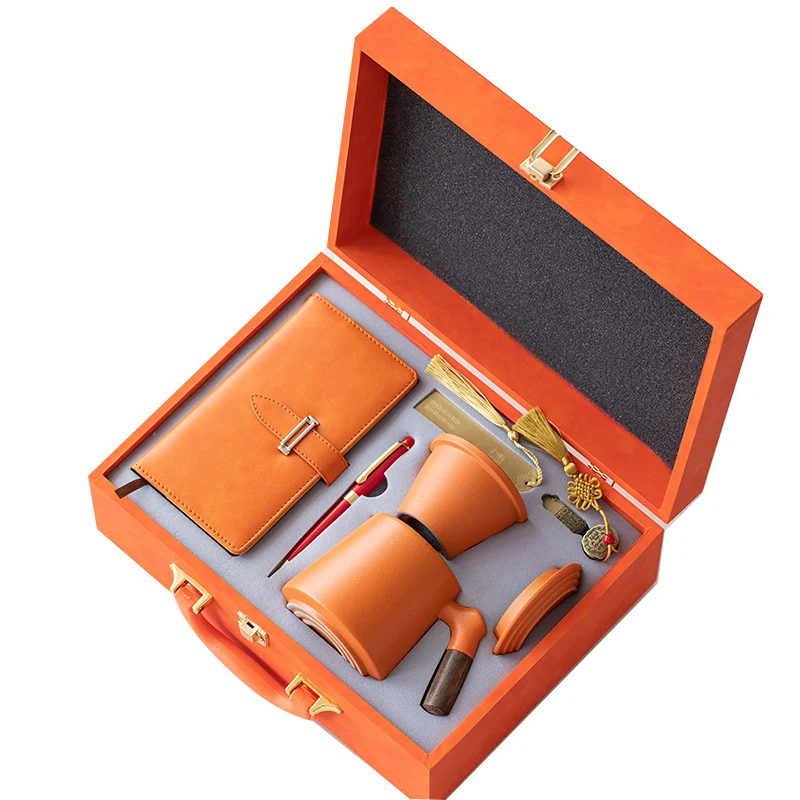 Ceramic mug notebook set anniversary corporate business gifts business corporate custom giveaways with logo 5 piece gifts sets