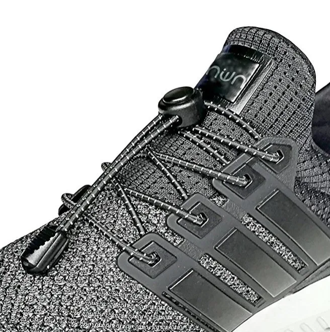 Elastic No Tie Shoe Laces Round Bungee Locking System Polyester Shoelace For Sport Shoe