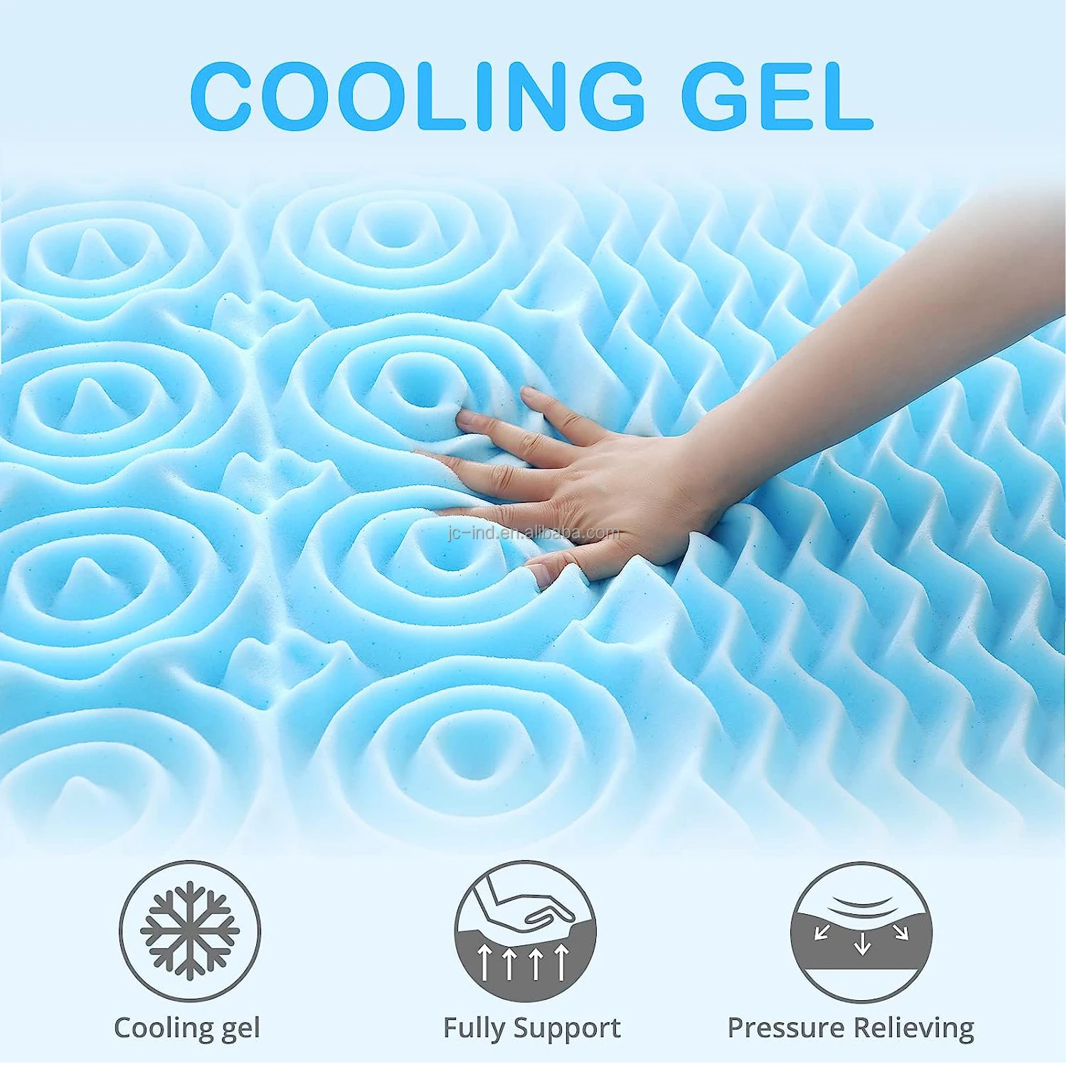 Foam Factory 5 Zone 7 Zone Design Topper Cooling Gel Memory Foam Mattress Topper