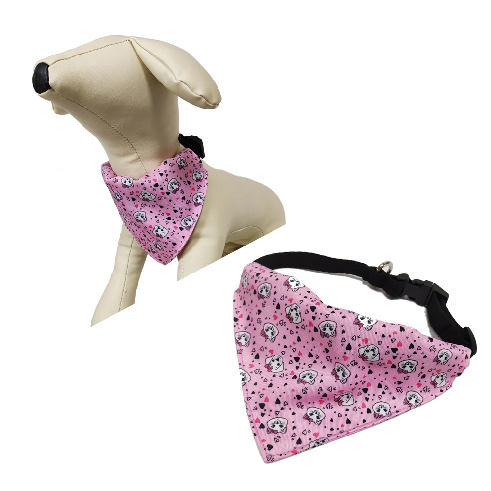 Wholesale Floral Pattern Pet Triangle Scarf Customized Logo Sublimation Dog Bandana Collar
