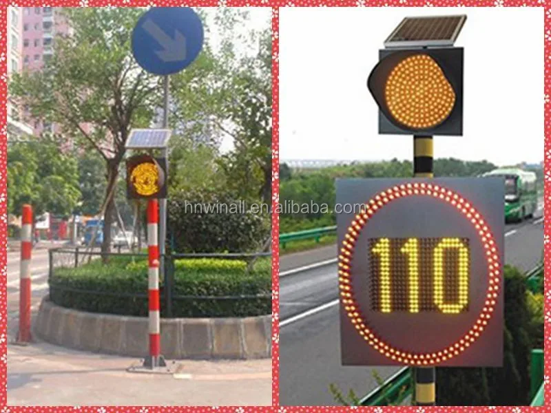 best quality Solar Powered Yellow Flashing beacon Light Circular Led red green Light Traffic Strobe Light