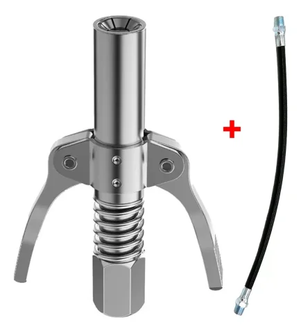 Snbo Compatible Strong Lock-on 1/8 Greases Gun Sharp Nozzle 6 Jaws Double Handle Coupling End Connector