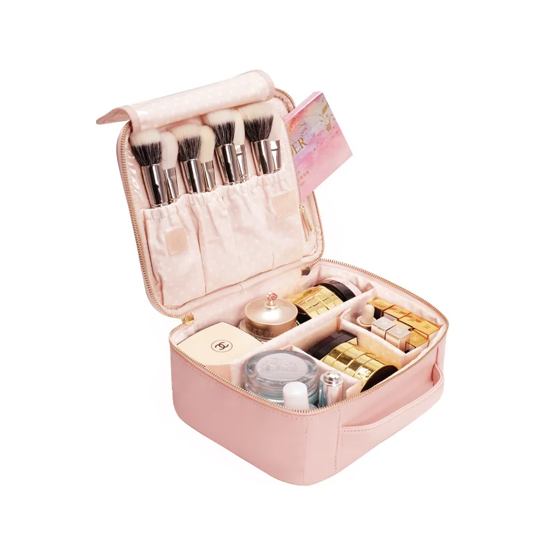 Rownyeon роскошный индивидуальный логотип, пустой простой розовый Косметический Чехол, сумка для хранения косметики