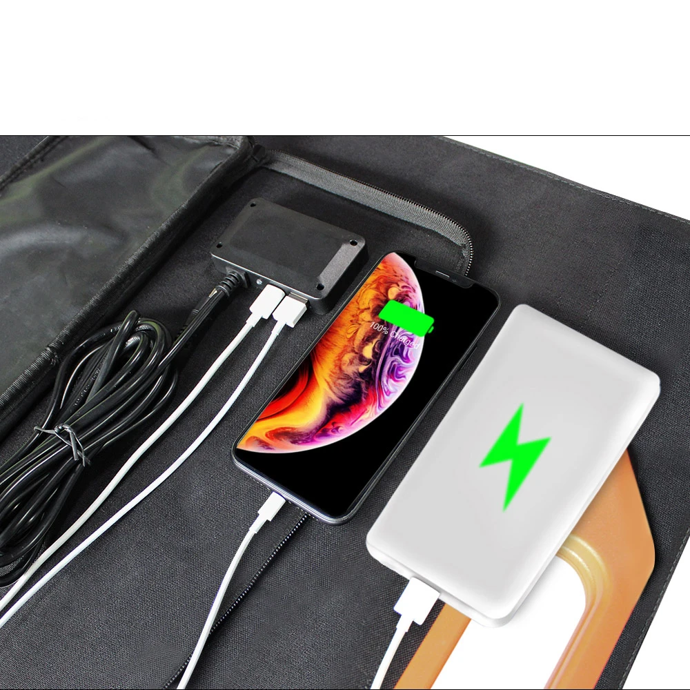 New Camping 100W Monocrystalline Solar Panel 2 Fold Foldable Panel folding solar panel 28w for home solar generator