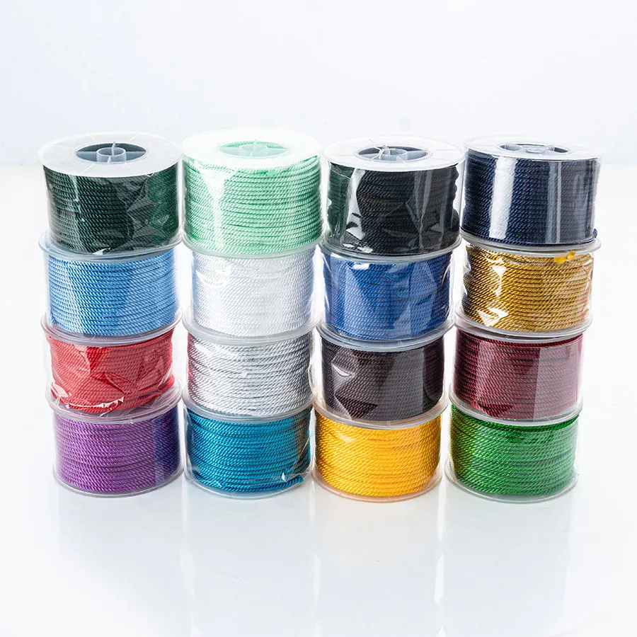 Multicolor Rope 3mm Round Nylon Cord Braided Knotting Silk Decorative Milan Cord For Jewelry making