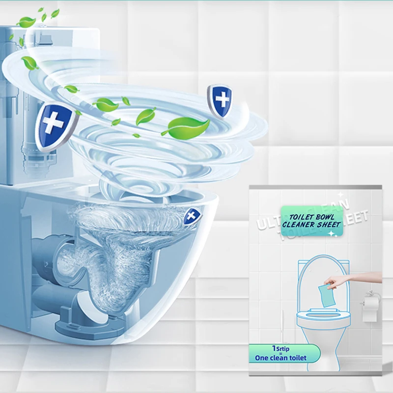Brush Toilet Bowl Cleaner Strips Water Soluble Tablet Cleansers Cleans Descales and Refreshes Toilets