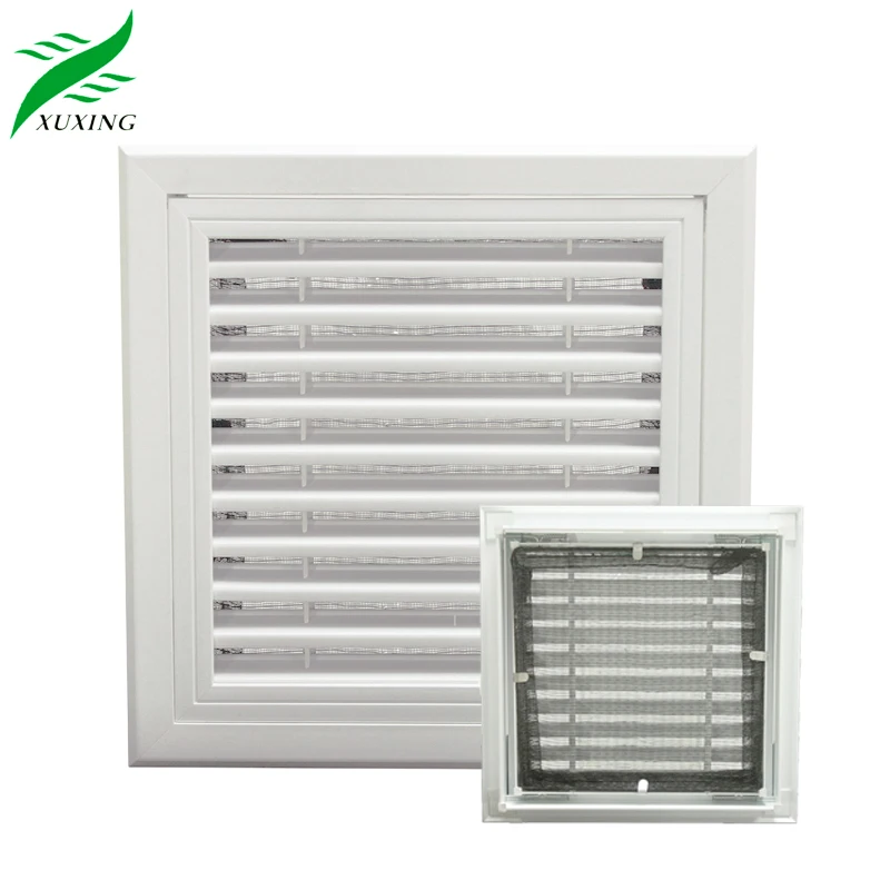 Ventilation Supply Air Conditioning Square Plastic Return air Louver Fixed Type Grille With Filter