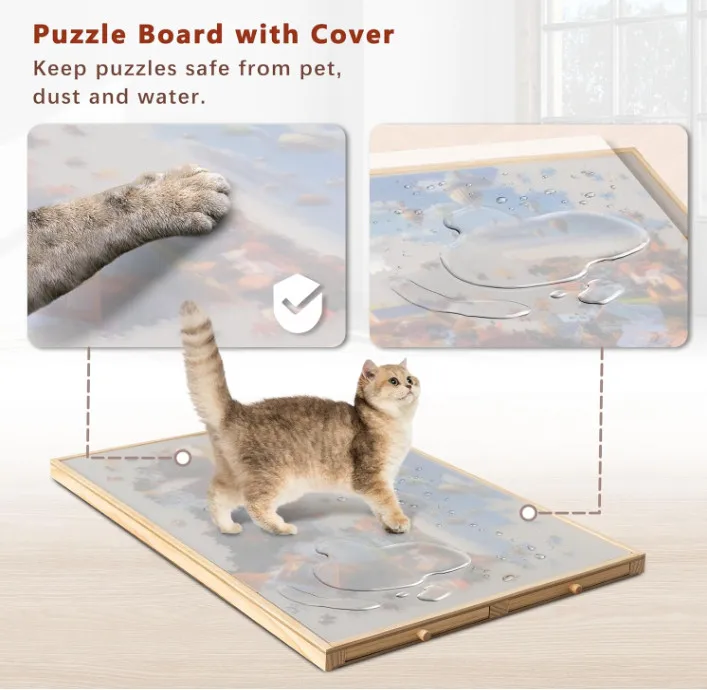 Hot Selling Portable 1000-Pc Tilting Adjustable Portable Jigsaw Puzzle Board With Built-In Easel/Stand