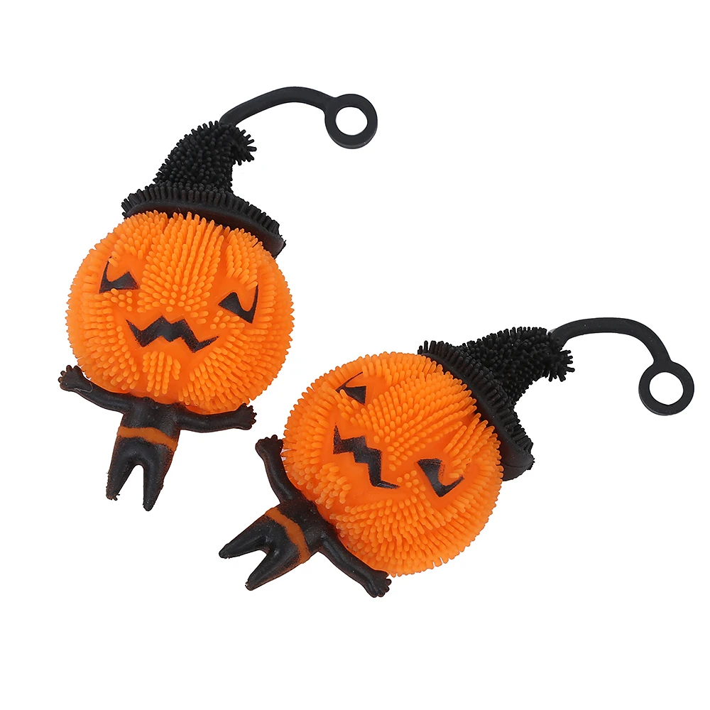 Holiday Squishy Toy Tpr Led Lights Halloween Pumpkin Puff Ball Toy Stress toy