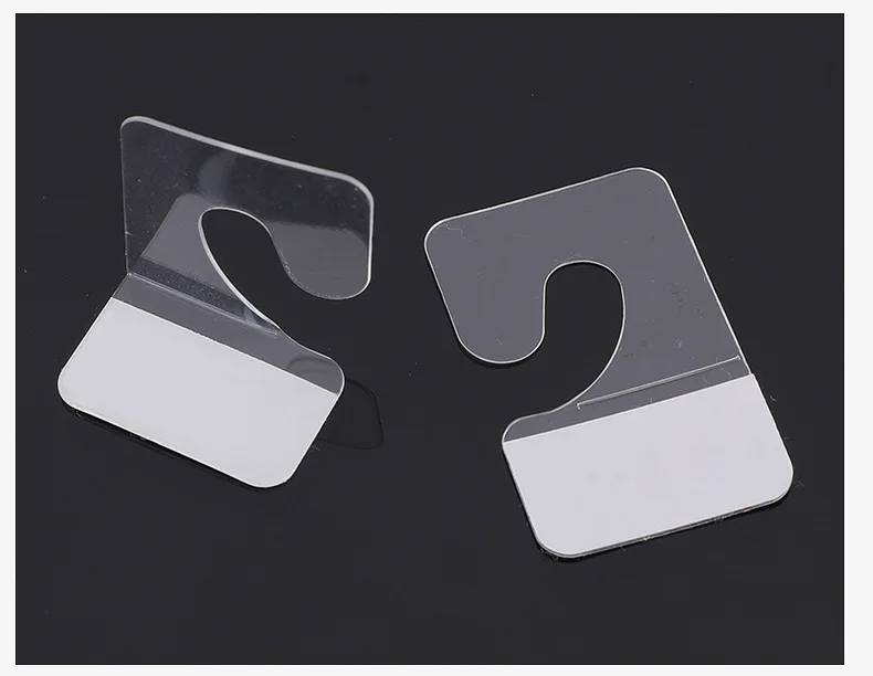 Custom design clear Slot Hole Self Adhesive adhesive Tag Hook for Sale Items