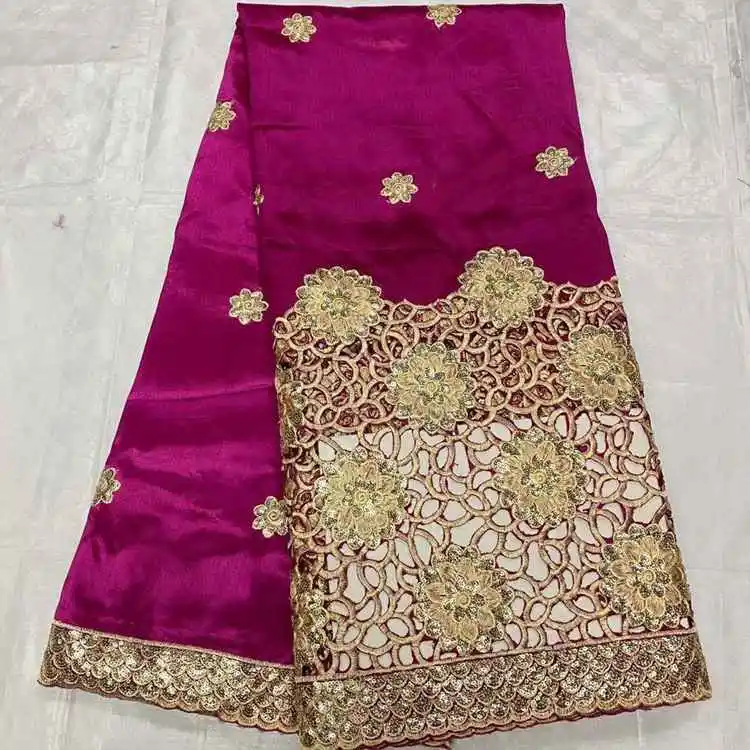 AN7005   fashion latest african lace fabrics white nigerian george  lace for making dress