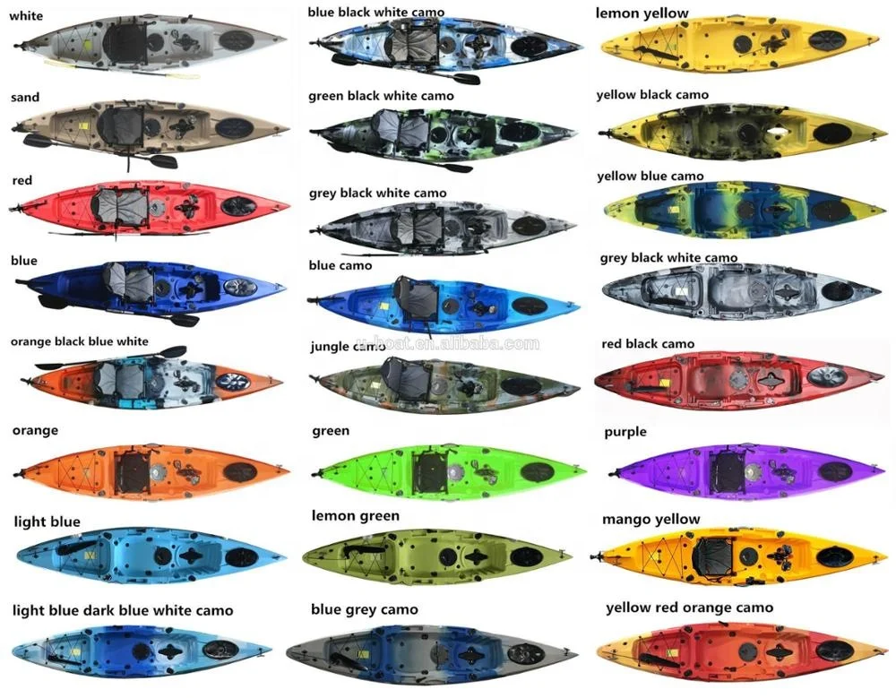 Wholesale 14ft plastic sit on top free hands foot pedal drive fishing