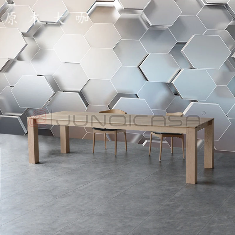 Farmhouse solid wood breakfast nook bar table Creative design rectangular dining table simple desk workbench homestay long table