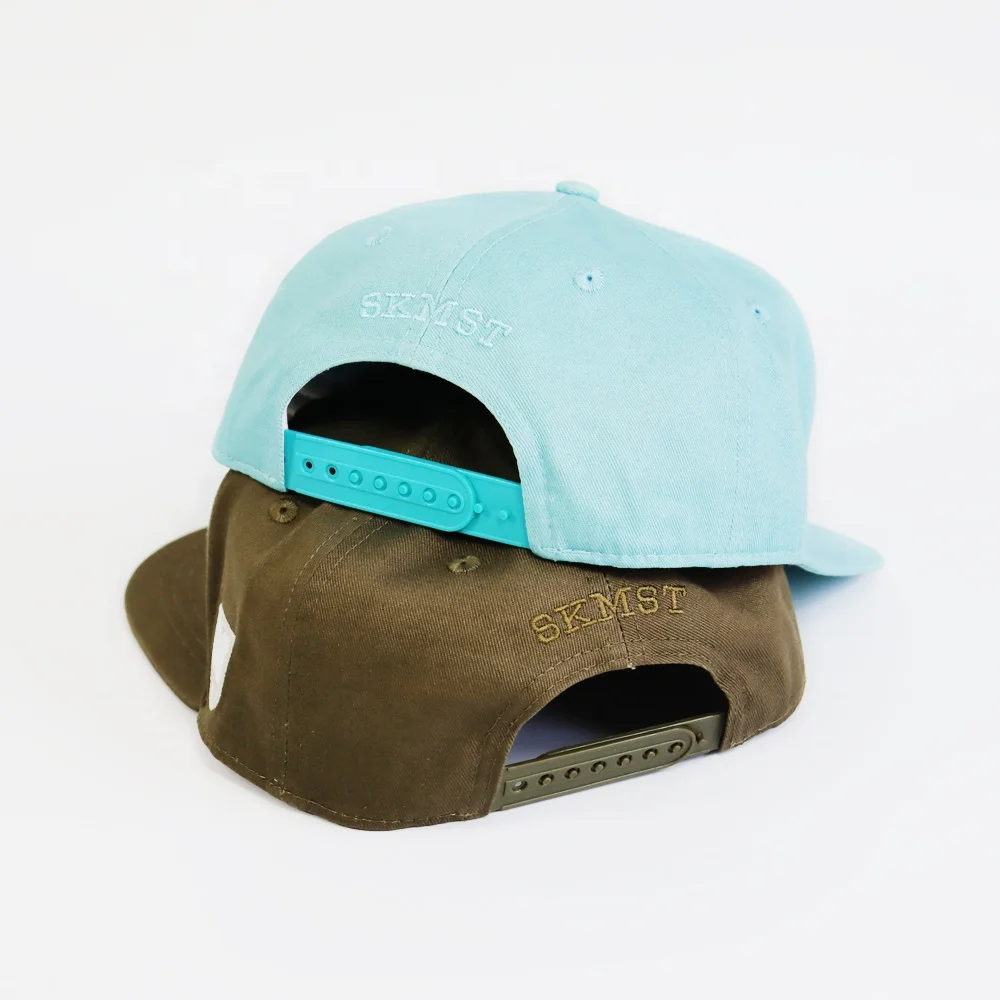 3D Embroidery Logo Custom 6-Panel Flat Brim Snapback Cap Hat