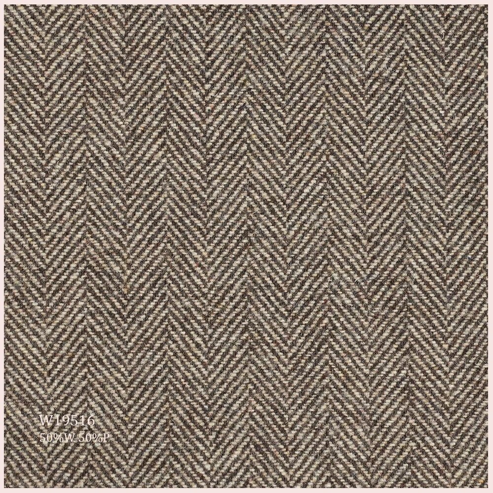 Superior Comfort Herringbone 50%Wool 50%Polyester Wool Upholstery Fabric for Sofa Couch Panel Curtain Pillow