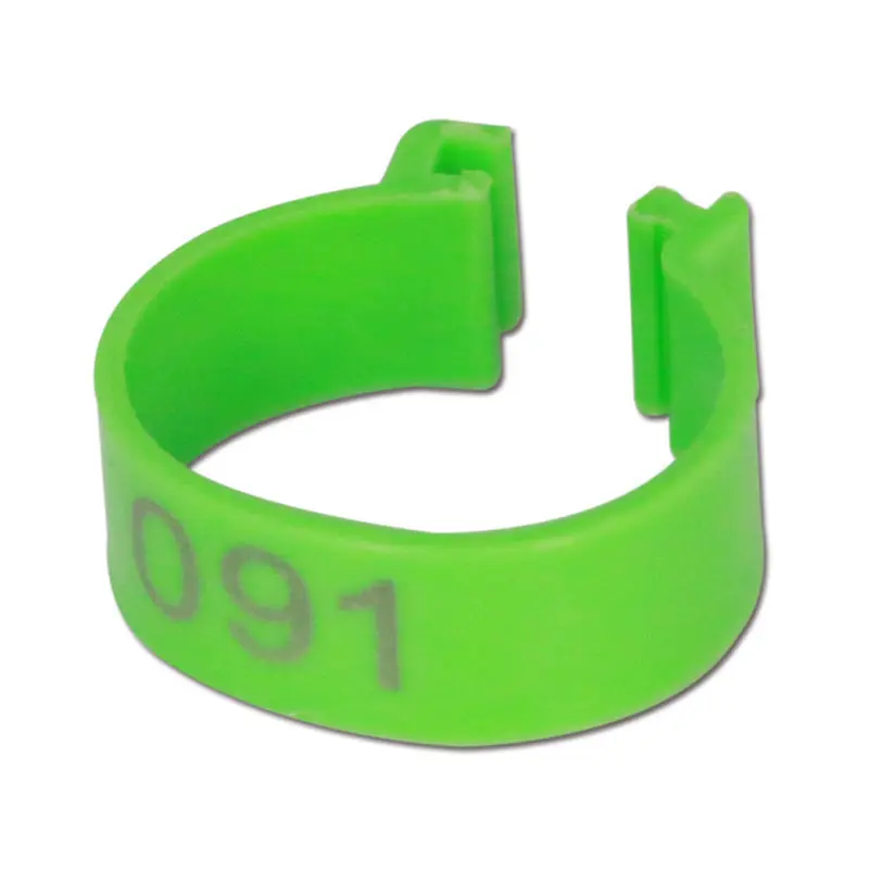Plastic Colorful Numbered Chicken Clip-on Leg Ring Adjustable Size Poultry Duck Pigeon Identification Foot Rings