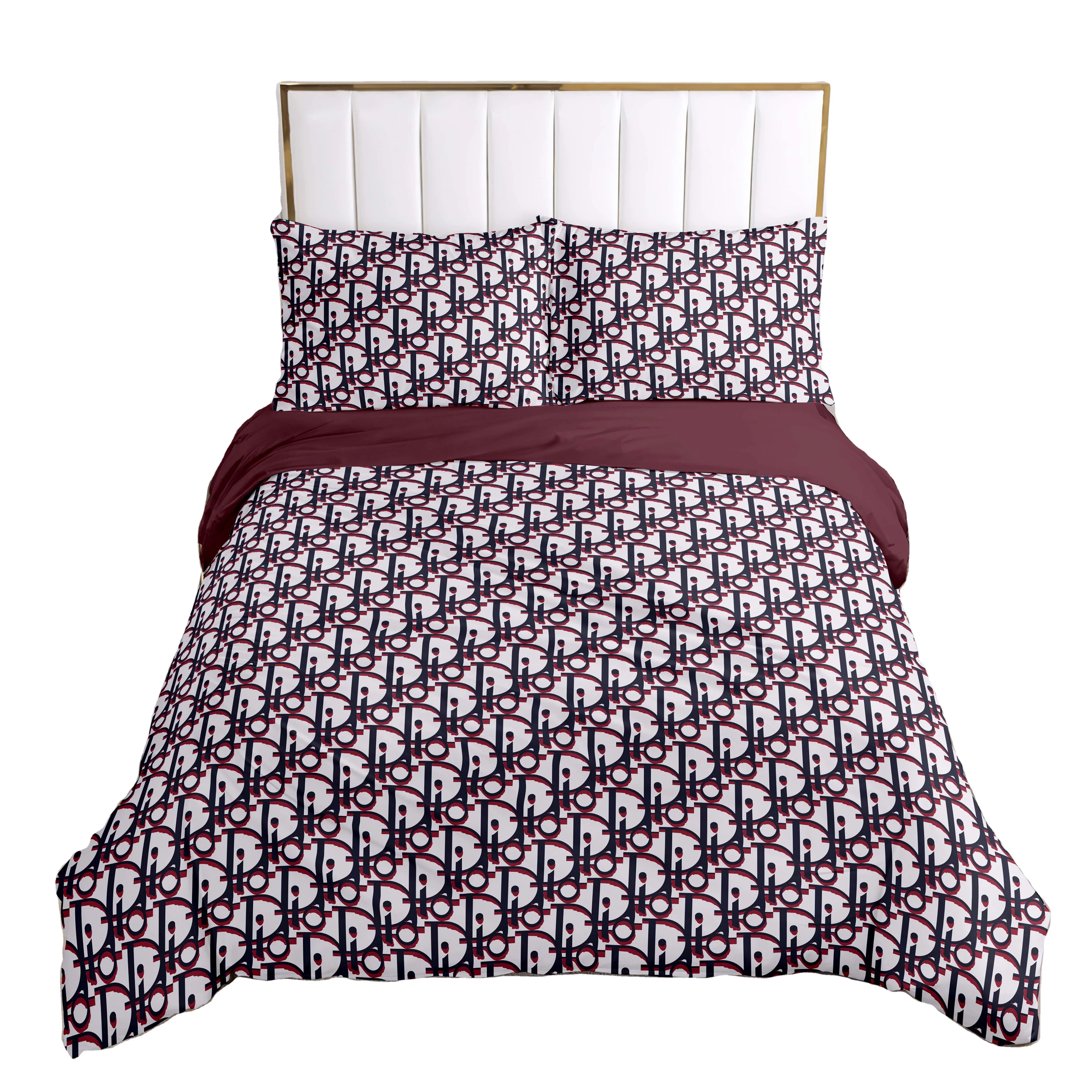 Printed queen king size home textile quilt cover bed set luxury duvets cover comforter bedding sets from China