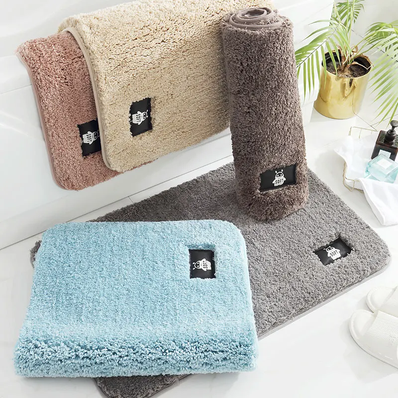 Non Slip Bathroom Rug Bath Mats Super Absorbent Floor Mat Soft MicroFiber Polyester Bathroom Carpet