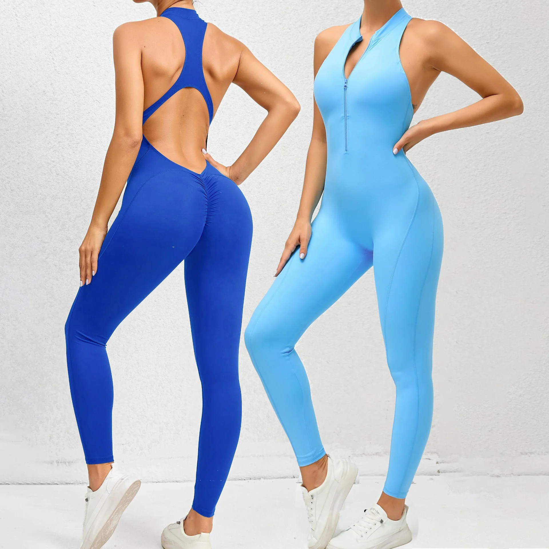 Chest Pads Girls Pilates Rompers Sleeveless Beauty Back Women Gym Fitness Jumpsuits Breathable Yoga Jogging Rompers For Girls