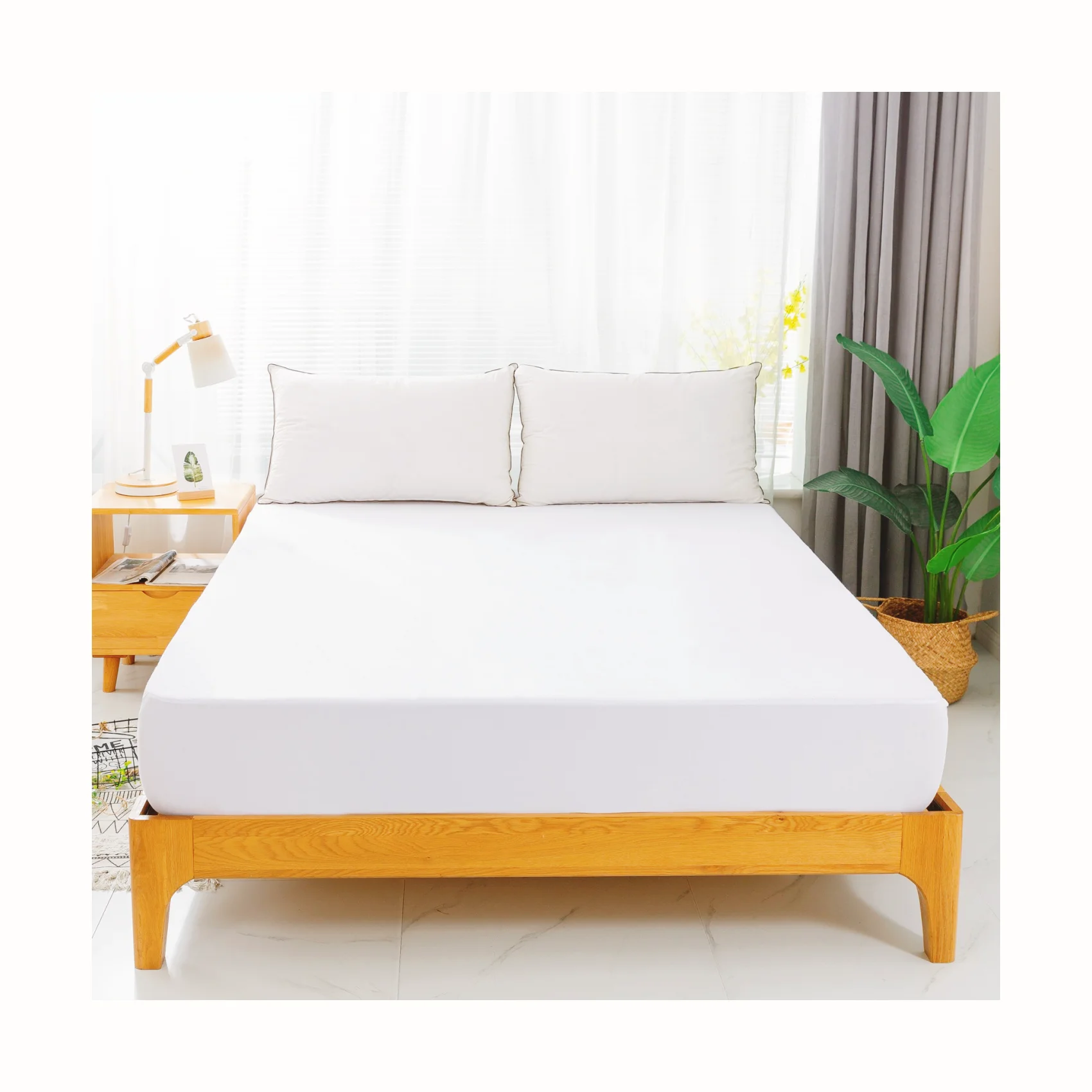 Дышащее мягкое белое водонепроницаемое покрывало махровое полотно защитный матрас для кровати для отеля домашний матрас