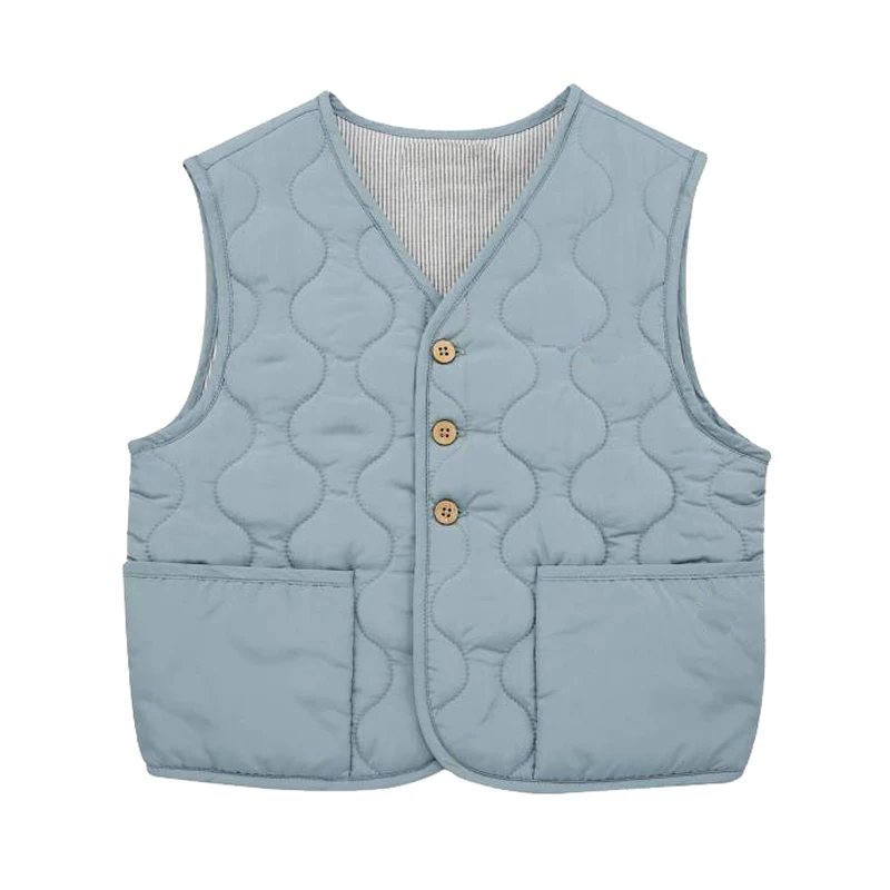 
Light weight padded waistcoat soft fabric Vest coats for baby kids 