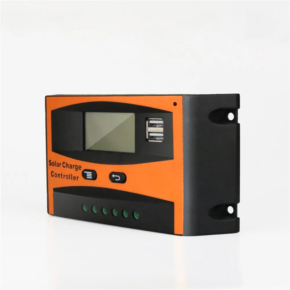 Лучшая цена 30A 12/24v Авто чувство ЖК-дисплей солнечной системы ручной ШИМ контроллер солнечного заряда с двойным USB